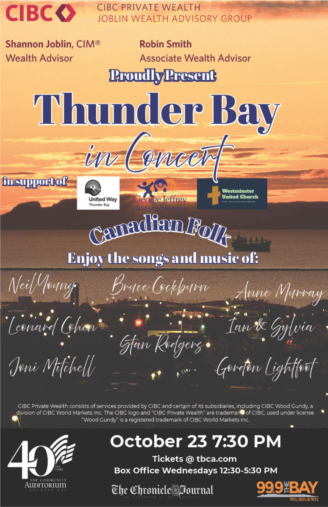 Thunder Bay In Concert Canadian Folk