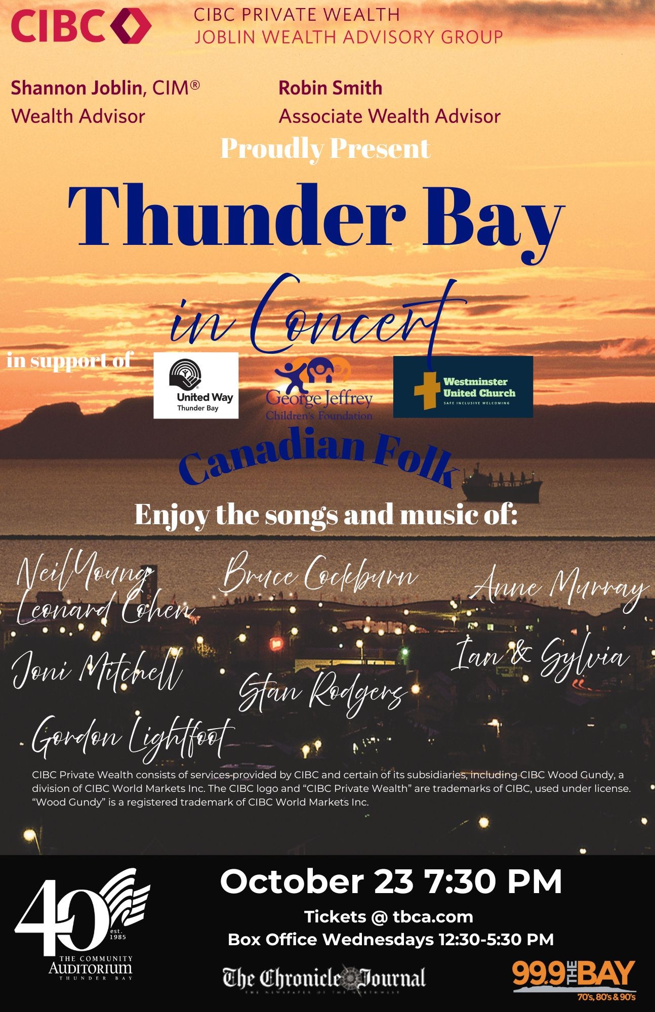 Thunder Bay In Concert Canadian Folk